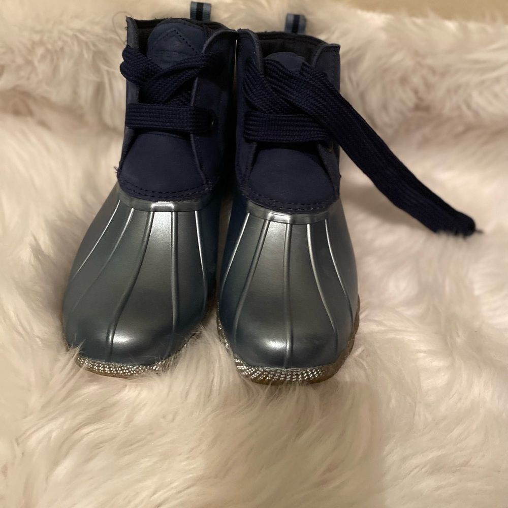 Sperry Metallic Blue boots NWOT